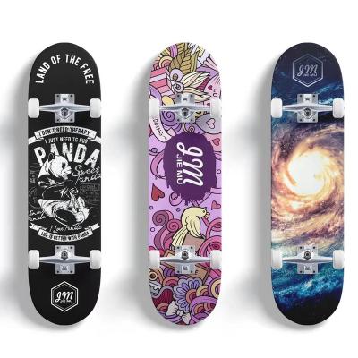 China Wholesale Youth 31*8 Inch OEM White Single Skate Board 7 Ply Wood Decks Skateboard for sale