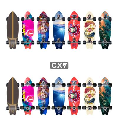 China Factory OEM Surfboard / Land Surf Pad 30 Inch 7 Ply Russia Maple CX4 CX7 S7 Truck Surf Skate Board Pad Board for sale