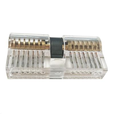 China Locksmith Practice Clear Plastic Lock Transparent Cut Out Training Lock European Cylinder for sale