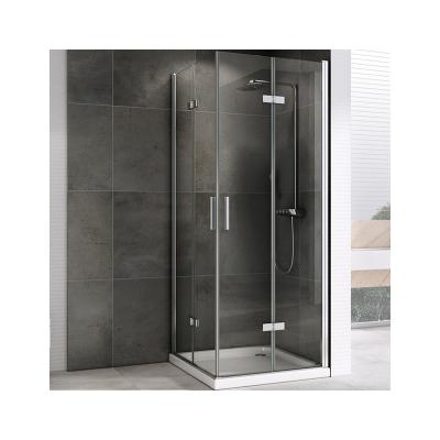 China Modern Factory Custom Tempered Glass Tub Swivel Polished Frameless Tub Shower Screen for sale