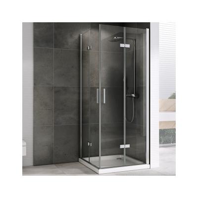 China Modern Bathroom Tempered Glass Tub Pivot Shower Screen Door Frameless Straight Shower for sale