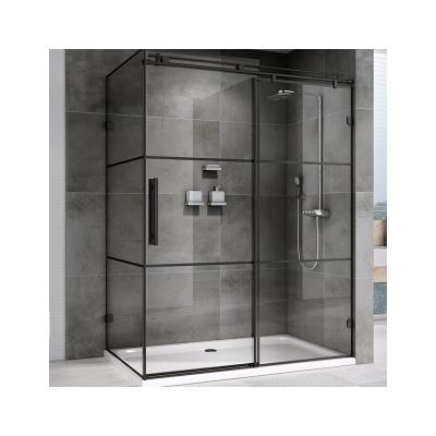 China Professional Modern Aluminum Frame Sliding Shower Door Portable Bathroom Hotel Shower Glass Enclosure for sale