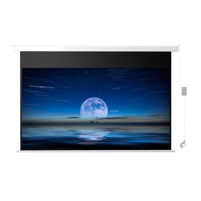 China XG electric 120 inch gray fiberglass remote control motorized projection screens, hd 4k home theater projector screen projection for sale