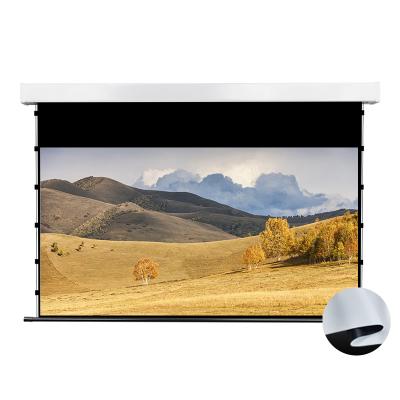 China XG Electric Matt White 72 inch tab-tension remote control motorized projection screens, 4k hd home theater screen projection. for sale