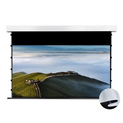 China XG Electric Matt white 110-150 inch tab-tension remote control motorized projection screens, hd 4k home theater screen projection for sale