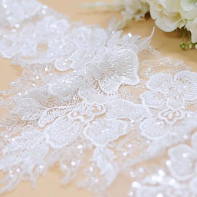 China Viable Selling Like Hot Cakes Stretch Lace Embroidery Wedding Trim Bridal Flower Lace Trim for sale