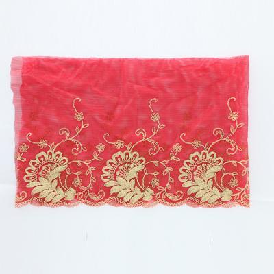 China Good Quality Sustainable Embroidered Net Lace Sequin Trimming For Garment for sale