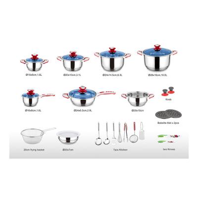 China Sustainable custom logo kitchen accessories stainless steel cookware set kitchen cookware set for sale