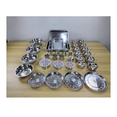 China Best Manufacturer 38/46/52 PCS Stainless Steel Kitchen Dish Set Dinnerware Set Logo OEM Utensils Spoons Viable Amazon Hot Sales Prices for sale