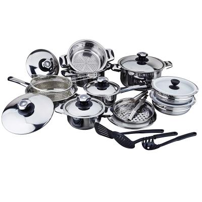 China South Africa Best Viable Hot Sales Price Manufacturer 30PCS Stainless Steel Cookware Sets Cooking Pots and Pans Non-Stick Pan OEM for sale