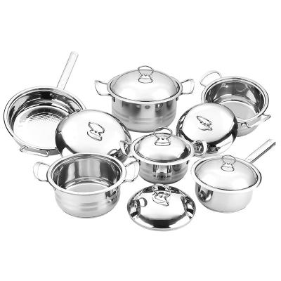 China Amazon Best Viable Hot Sales Price Manufacturer 12PCS Stainless Steel Cookware Sets Cooking Pans Pots Nonstick OE Logo for sale