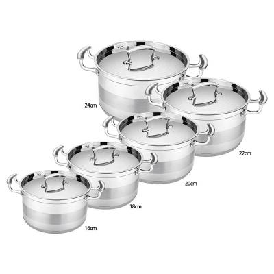 China Best Amazon Viable Hot Sales Price Manufacturer 10PCS Stainless Steel Cookware Sets Cooking Pots And Pans Nonstick Pan Logo OEM for sale