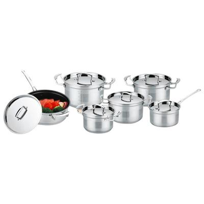 China South Africa Best Viable Hot Sales Price Manufacturer 12PCS Stainless Steel Cookware Sets Cooking Pots and Pans Non-Stick Pan OEM for sale