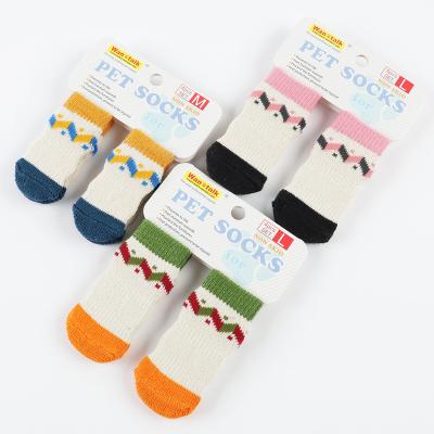 China Stocked Colorful Dog Dogs Cartoon High Quality Pet Dogs Non Slip Dog Socks for sale