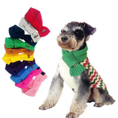 China Pet Stocked Knitted Scarf Acrylic Fabric Multi-colors Pet Scarf Sublimation For Pet Outwear In Winter for sale