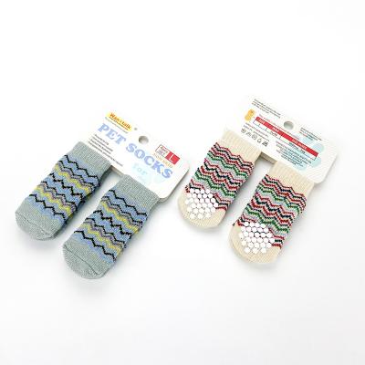 China Viable Custom Design Pet Puppy Socks Cotton Anti-Slip Knitting Pet Shoes Dog Skid Shoes for sale