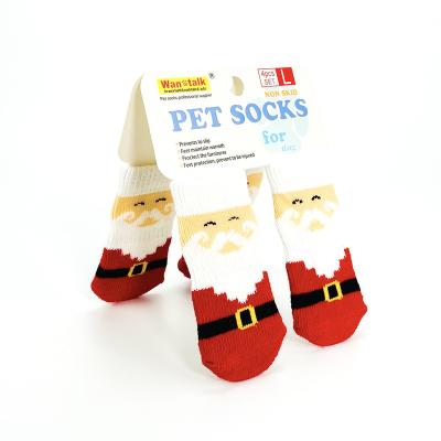 China Wholesale Custom Viable Custom Soft Cotton PVC Winter Foot Massage Durable Indoor Non-Slip Dog Knitted Socks for sale