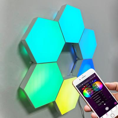 China DIY Smart 3D LED Art Panels Wall Hexagonal LED Lights Customize Any Shape Prism Light for sale