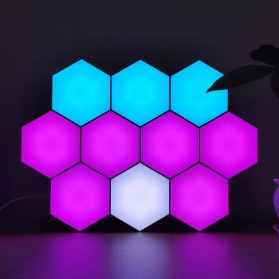 China Creative Wall Art Panels Smart Prism 3D LED Art Panels DIY RGB LED Art Panels Modular Remote Controlled LED for sale