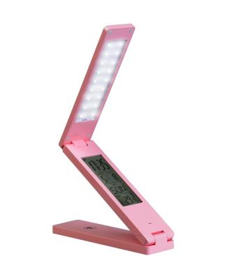 China Desk met by Bureaulamp Tafellamp Kalender Temperatuur d'USB Multifunctionele LED Wekker Opvouwbare Dimbare for sale