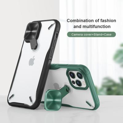 China Nillkin Accessories Mobile Phone Shockproof Cover Camera Protected Case For iPhone 12 With Phone Holder Cellphone Case for sale