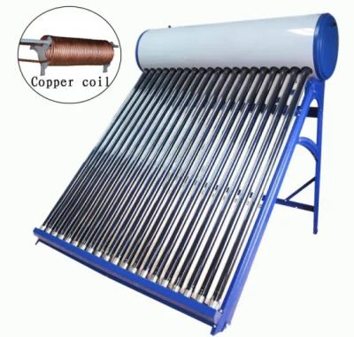 China Outdoor preheat 200l copper coil bestway vacuum tube solar hot water heater for sale