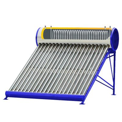 China Outdoor Sus304 Preheat Copper Coil Solar Water Heater With Vacuum Glass Tubes for sale