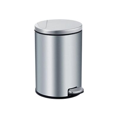 China 6L/8L/12L Stainless Steel Sustainable Foot Operated Quiet Waste Bins For Hotel Bathroom Pedal Trash Can for sale