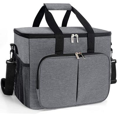 China Fashion 24L Insulated Cooler Bag Oxford Cloth Travel Camping Picnic Lunch Waterproof Food Storage Leakproof Bag With Comfortable Handle for sale