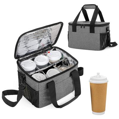 China Large Capacity Waterproof Hot Selling Drink Holder Cooler Packing Bag Portable Floating Reusable Coffee Cups To Go Carrier for sale