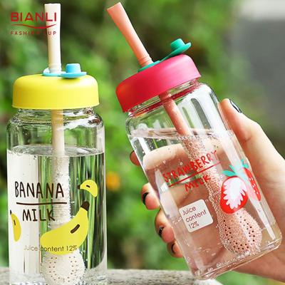 China RTS Luxury Leak-Proof Single Transparent Portable Outdoor Viable Stored Glass Water Bottle for sale