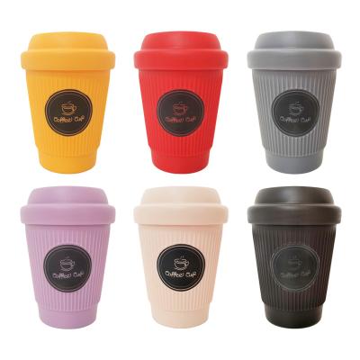 China Custom Outdoor Unique Coffee Mugs Viable ECO Travel Portable Reusable Multicolor Nordic Plastic Coffee Cup for sale