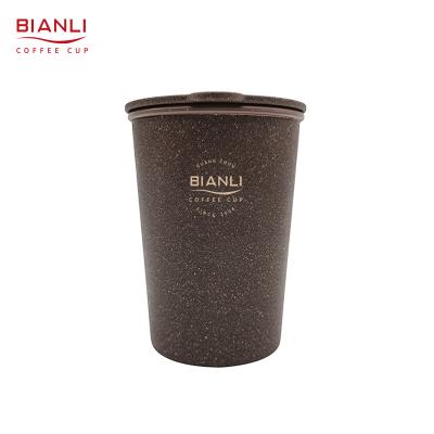 China Sustainable Eco Friendly Double Wall Printing Plastic Coffee Cups Reusable Portable Custom Biodegradable for sale