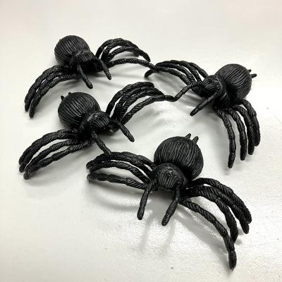 China Alert People Halloween Creature PVC Black Spider 4pcs Set for sale