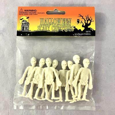 China Alert People Halloween Creature White PVC Skeleton 8pcs Set for sale