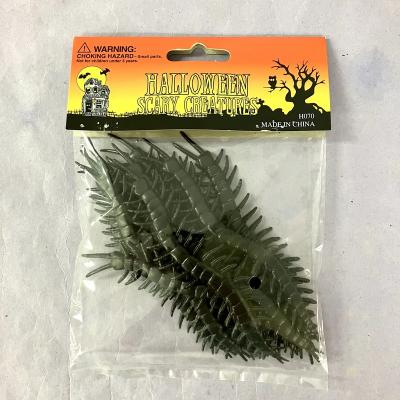 China Alert People Halloween Creature PVC Black Centipede 12pcs Set for sale