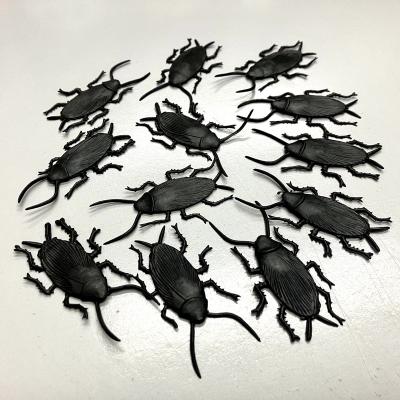 China Alert People Halloween Creature PVC Black Cockroach 12pcs Set for sale