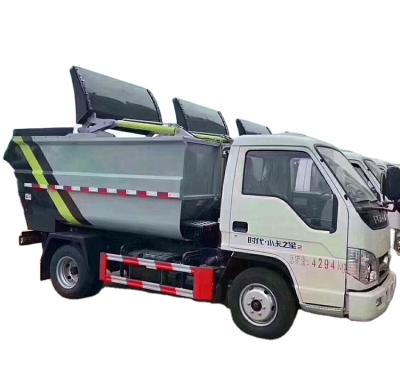 China New Design Foton Hotels 3000 Liters Rear Pusher Garbage Truck Garbage Bin for sale