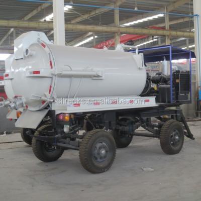 China Cheap Mini Truck Trailer Factory Sale CLW 2 Axle 3cbm Vacuum Suction Trailer for sale