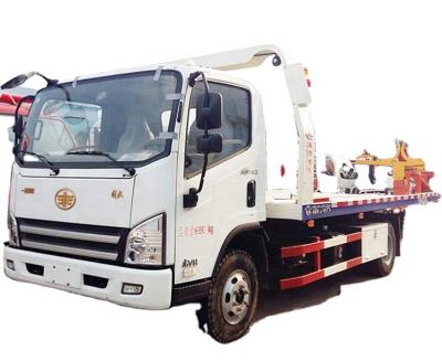 China FAW 5.7 Meter Length 4 Ton Flat Bed 4ton Car Carrier Tow Truck Manual for sale