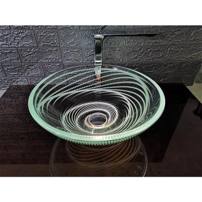 China Easy Clean Clear Transparent Tempered Glass Bathroom Bowl Sink Basin for sale