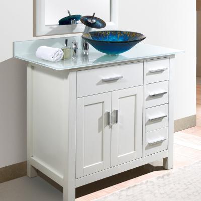 China Beautiful Modern Bathroom Vanity Cabinet Solid Exterior Vanity Top Design Factory Customization for sale