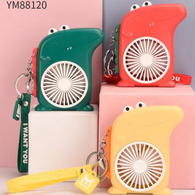 China New Creative Mini Cartoon Key Button Crocodile Portable Wind USB Fan Cute Rechargeable Fan Household Large for sale