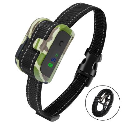 China Anti-bark battery sustainable collar with chip, 100% waterproof and rechargeable battery, vibration, beep and shock and 9 smart adjustable, high for sale