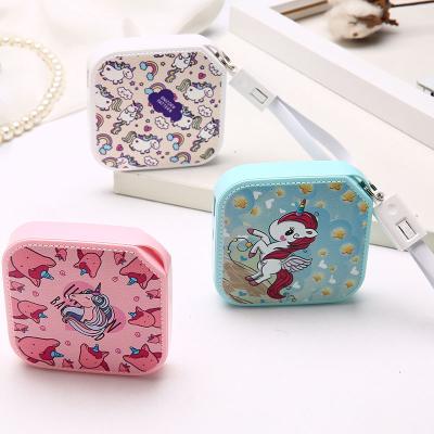 China Creative Macaron Mini Power Bank 10000 mA Portable Power Source Multi-U Left Output Cartoon for sale