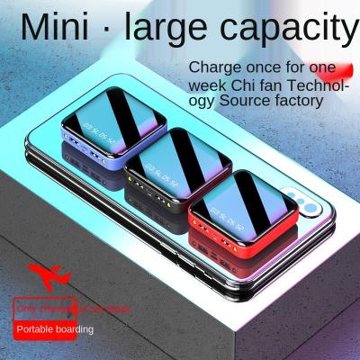 China With Full Screen Power Bank Double LED Flashlight LED Flashlight Polymer 10000 mA Mobile Mirror Power Supply for sale