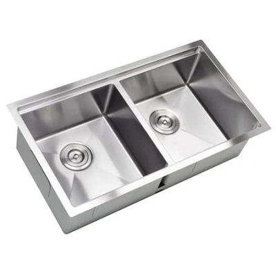 China Without Faucet Modern Undermount Workstation Double Bowl Kitchen Sink Faucet Stainless Steel Carton Box Drop in White Kitchen Sink Brushed for sale