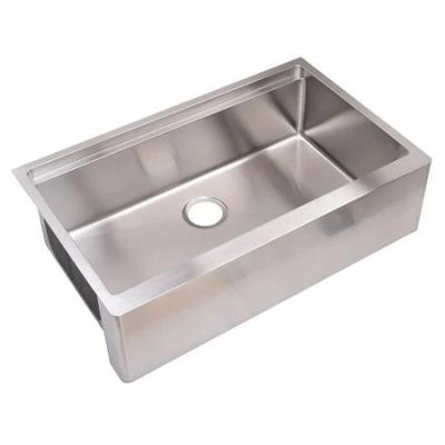 China Without Faucet steel double bowl kitchen sink with cheap price apron  front farmhouse workstation kitchen sink low divider for modern kitchen for sale