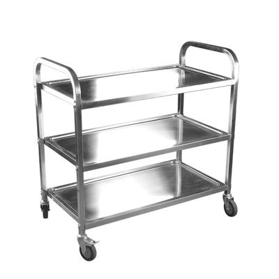 China Hotel Restaurant Home HongYue Commercial Hotel Stainless Steel Restaurant Kitchen Serving Trolley Cart Movable Vegetable Delivery for Home Use for sale