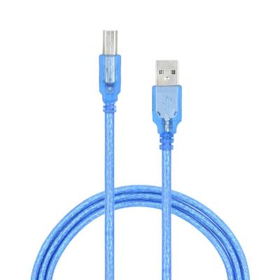 China USB Square Port Data Cable MP3/MP4 Player PVC Wire 24/28awg Transparent Type-B Printer Cable for sale